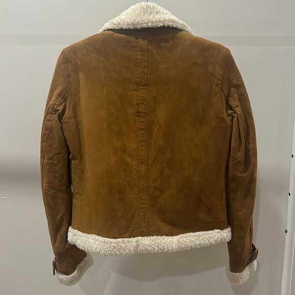 Zara - Brown Suede Moto Style Biker Jacket. Size Small - Picture 2 of 3